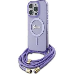 Guess Guess GUHMP16XHCTSGNSU iPhone 16 Pro Max  6.9" fioletowy/purple hardcase Crossbody Cord Script MagSafe