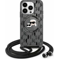 Karl Lagerfeld Karl Lagerfeld KLHMP16LHCKCKLCK iPhone    16 Pro 6.3" czarny/black hardcase IML Crossbody Monogram Karl & Choupette Head MagSafe