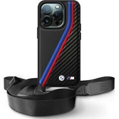 BMW BMW BMHCP16X23PSVTK iPhone 16 Pro Max     6.9" czarny/black hardcase M Edition Carbon Tricolor Lines & Strap