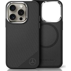 Mercedes Mercedes MEHMP16X23SUGDK iPhone 16 Pro    Max 6.9" czarny/black hardcase Silicone Tonal Logo Wood Pattern MagSafe