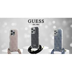 Guess Guess GUHCP16SHC4SEP iPhone 16 6.1"       różowy/pink hardcase Crossbody Cord 4G Print