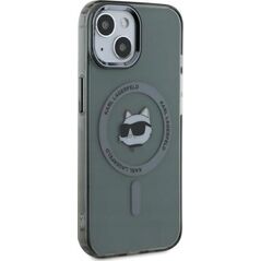 Karl Lagerfeld Karl Lagerfeld KLHMP15SHLSCHK iPhone 15 6.1" black/black hardcase IML Metal Choupette Head MagSafe