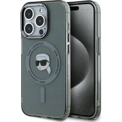 Karl Lagerfeld Karl Lagerfeld KLHMP15XHLSKIK iPhone 15 Pro Max 6.7" black/black hardcase IML Metal Karl Head MagSafe