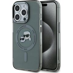 Karl Lagerfeld Karl Lagerfeld KLHMP15XHLSKCK iPhone 15 Pro Max 6.7" black/black hardcase IML Metal Karl&Choupette Head MagSafe