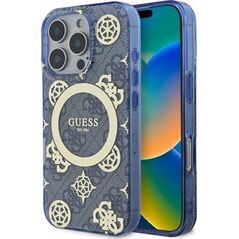 Guess Guess GUHMP16XH4PYEEB iPhone 16 Pro Max 6.9" blue/blue hardcase IML Peony On 4G Background MagSafe