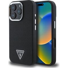 Guess Guess GUHMP16XPGTSPSK iPhone 16 Pro Max 6.3" black/black hardcase Grained Triangle MagSafe