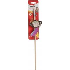 Camon Camon Cat Toy Wędka drewniana z dzwonkiem i kocimiętką indian