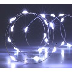 Koopman Lampki druciki na baterie girlanda 40 led zimny biały