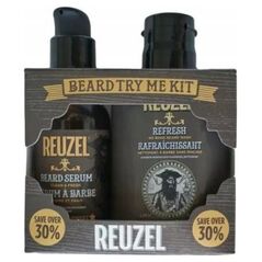 Reuzel Try Me Kit Set Reuzel: Clean & Fresh, Hydrating, Serum, For Beard, 50 ml + Refresh No Rinse, Beard Shampoo, Moisture And Shine, 100 ml For Men
