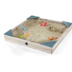 Plum PLUM Junior Wooden Sandpit, Teal, 90x90x12cm, 25083