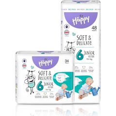 Happy Pieluchy HAPPY Junior Extra (+15kg) diapers 48pcs, size 6 NEW, BB-054-JX48-W01
