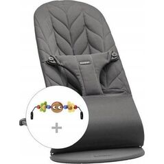 BabyBjorn BABYBJORN bouncer BLISS Cotton + wooden toy, anthracite, 606126