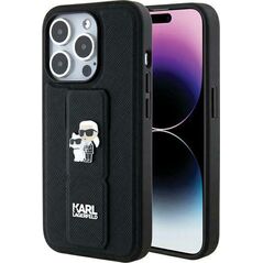 Karl Lagerfeld Karl Lagerfeld KLHCP14LGSAKCPK iPhone 14 Pro 6.1" czarny/black hardcase Gripstand Saffiano Karl&Choupette Pins