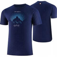 Brubeck SS1265M Koszulka męska z krótkim rękawem OUTDOOR WOOL PRO ciemnoniebieski M - GÓRY 12