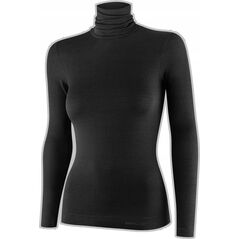 Brubeck LS1627W Koszulka damska z golfem COMFORT MERINO czarny XL