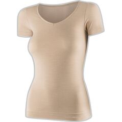 Brubeck SS1398W Koszulka damska z krótkim rękawem COMFORT MERINO beżowy L