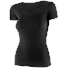 Brubeck SS1398W Koszulka damska z krótkim rękawem COMFORT MERINO czarny M