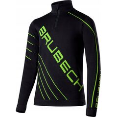 Brubeck LS1636J Bluza piłkarska z krótkim ekspresem DRY JUNIOR czarny/neonowy 164/170