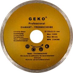 Geko Tarcza diam.125mm Pełna GEKO PROFI (100)