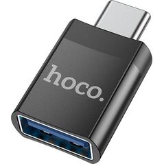 Hoco HOCO ADAPTER OTG ZE ZŁĄCZA TYP C DO USB A (ŻEŃSKI) UA17 CZARNY