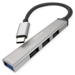 HUB USB Roline Koncentrator ROLINE USB 3.2 Gen 1, 4-kierunkowy, kabel połączeniowy typu C