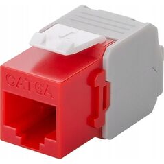 Goobay CAT 6A gniazdo Keystone RJ45, UTP, 500 MHz - Wersja kolorystyczna Czerwony