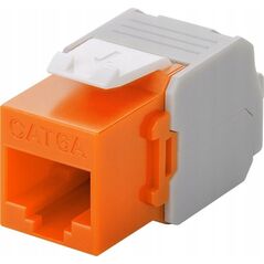 Goobay CAT 6A gniazdo Keystone RJ45, UTP, 500 MHz - Wersja kolorystyczna Pomarańczowy