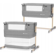 KinderKraft Kinderkraft Baby cot NESTE GROW light grey full wood KCNEGR00LGR000W