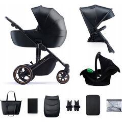 Wózek KinderKraft KINDERKRAFT stroller 3in1 PRIME 2 3IN1 MINK PRO VENEZIAN BLACK, KSPRIM02BLK300I