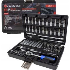 Zestaw narzędzi Forsage Zestaw narzędzi 1/4" 57el. (6-kątnych)(4- 14mm)(E4-E10)