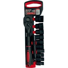 Forcekraft Zestaw nasadek 1/2" 12el. (z grzechotką i przedłużką) (10-24mm)