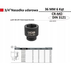 JCB Nasadka udarowa 3/4" 36mm (6-kątna)