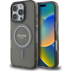 Guess Guess GUHMP16XHFGEREK iPhone 16 Pro Max 6.9" black/black hardcase IML Glitter Circle MagSafe