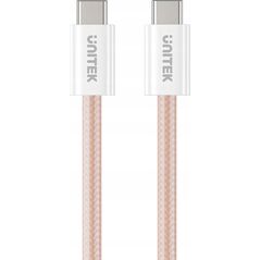 Kabel USB Unitek Kabel zwijany magnetycznie Unitek USB C PD 100W różowy 1m