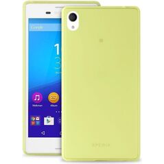 Puro Ultra Slim '0.3' Cover, Zestaw etui + Folia Na Ekran Dla Xperia M4 AQUA, Limonkowy (SNYXM4AQUA03GRN)