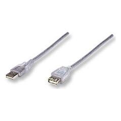 Kabel USB Manhattan USB-A - USB-A 3 m Srebrny (340496)