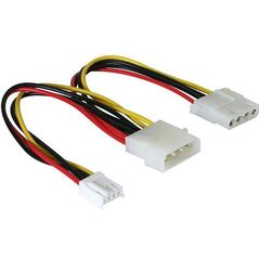 Delock Molex x2 - 4-pin, 0.2m, Wielokolorowy (82111)