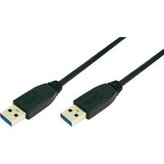 Kabel USB LogiLink USB-A - USB-A 1 m Czarny (CU0038)