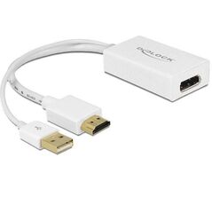 Adapter AV Delock HDMI - DisplayPort + USB-A biały (62496)