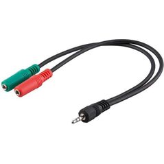 Kabel Manhattan Jack 3.5mm - Jack 3.5mm x2 0.15m czarny (352024)