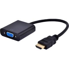 Adapter AV Gembird HDMI - D-Sub (VGA) + Jack 3.5mm czarny (A-HDMI-VGA-03)
