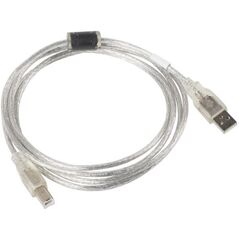 Kabel USB Lanberg USB-A - USB-B 1.8 m Przezroczysty (CA-USBA-12CC-0018-TR)