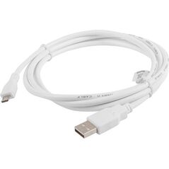 Kabel USB Lanberg USB-A - microUSB 1.8 m Biały (CA-USBM-10CC-0018-W)