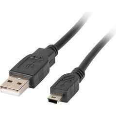 Kabel USB Lanberg USB-A - miniUSB 0.3 m Czarny (CA-USBK-10CC-0003-BK)