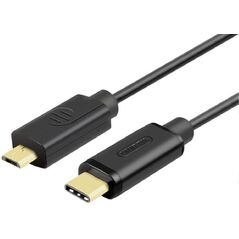 Kabel USB Unitek USB-C - microUSB 1 m Czarny (Y-C473BK)