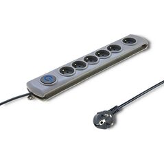 Listwa zasilająca Qoltec Swift przeciwprzepięciowa 6 gniazd 3 m szara (50166)