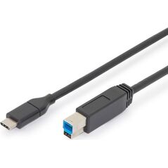 Kabel USB Digitus USB-C - USB-B 1.8 m Czarny (AK-300149-018-S)