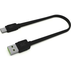 Kabel USB Green Cell USB-C - USB-A 0.25 m Czarny (KABGC03)