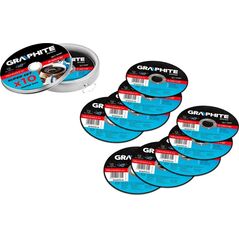 Graphite Tarcza tnąca (Cutting disc for metal 115 x 1.0 x 22.2 mm, 41 A60-T-BF, 10 pcs. set)
