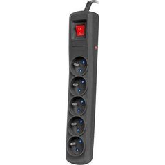 Listwa zasilająca Natec Bercy 400 przeciwprzepięciowa 5 gniazd 3 m czarna (NSP-1714)